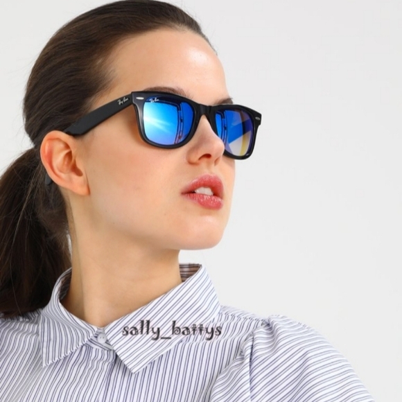 RayBan (Store Display) Wayfarer Blue Mirror RB2140 - Picture 14 of 17